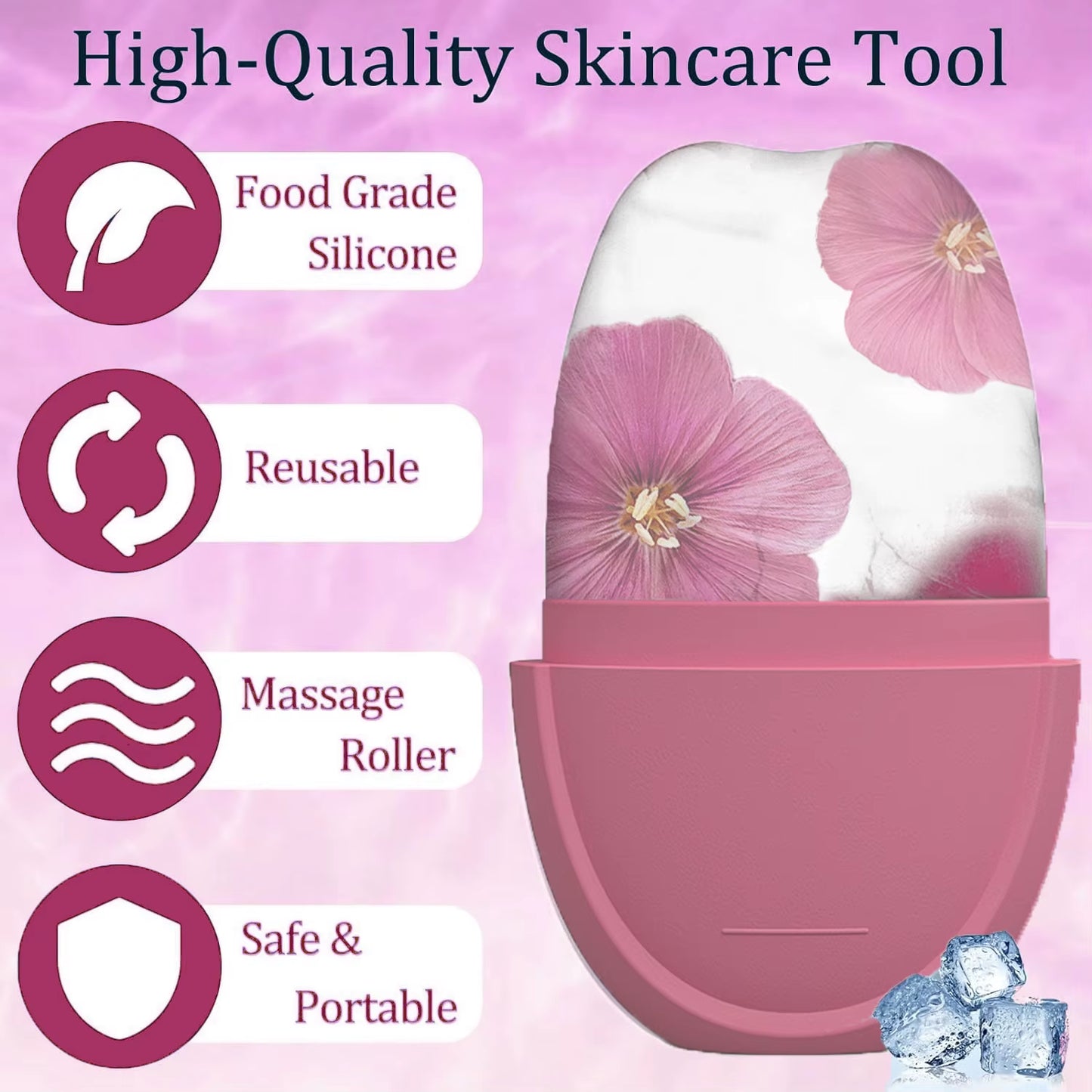 Ice Roller for Face and Eye Facial Beauty Ice Roller Skin Care Tools Ice Facial Cube Gua Sha Beauty SPA Skincare Face Massager